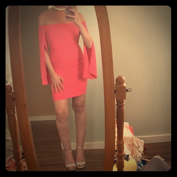 Bardot Dresses & Skirts - Bardot Barbie Pink Off Shoulder Mini Dress